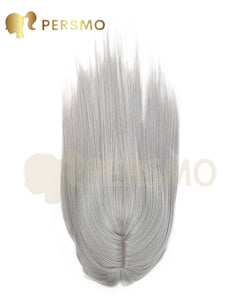 Colorful autumn-Sliver and grey elegant lady topper with bangs