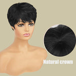 Load image into Gallery viewer, Pixie Wig with Bangs Natural Short Black Wig Layered  (1B#)
