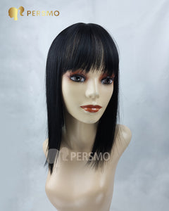 2022 Natural Hair Topper With Bangs 14''-buy 2 get 1 free