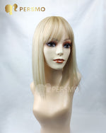 Load image into Gallery viewer, 613-Blonde straight hair topper with bangs 14&#39;&#39;
