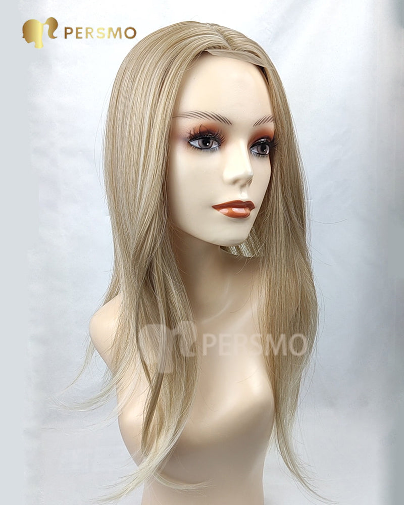 20 inch brown mix blonde Lace front straight hair topper