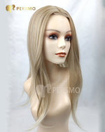 Load image into Gallery viewer, 20 inch brown mix blonde Lace front straight hair topper
