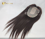 Load image into Gallery viewer, Breathable Soft Hair toppers with bangs -dark brown
