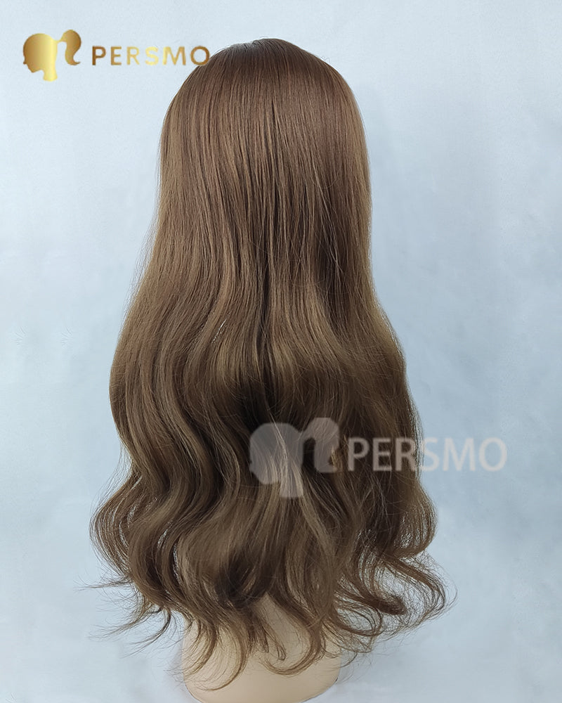 Elegant Body wavy hair topper-light brown