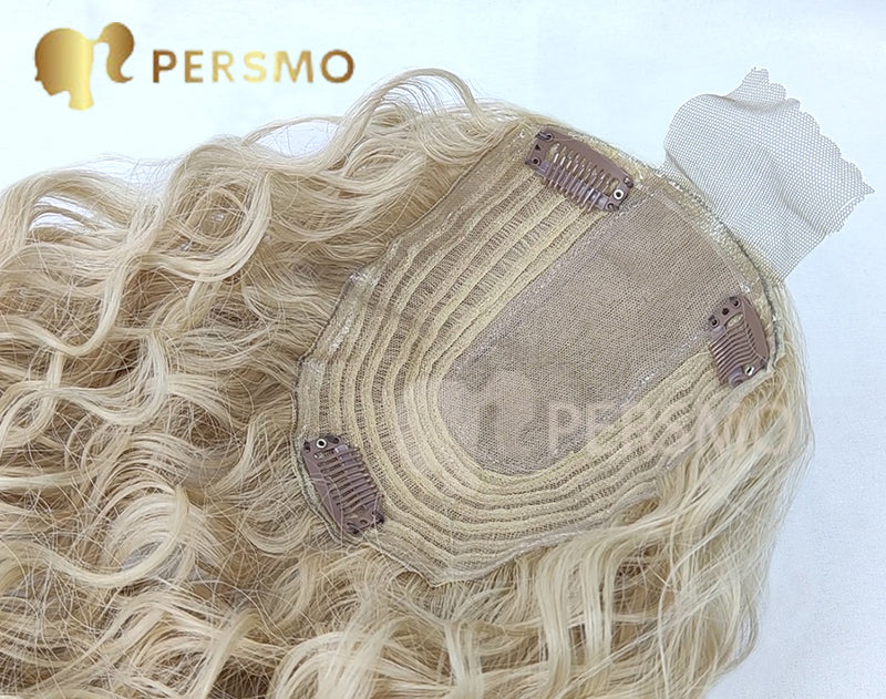 2022-New Arrivals MONO base 613blond Curly Hair topper