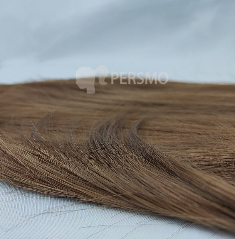 5X6 mono base Light brown straight hair topper 20''