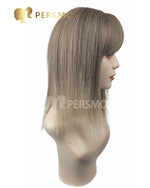 Load image into Gallery viewer, Colorful autumn-blonde end straight topper with bangs
