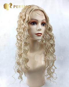 2022-New Arrivals MONO base 613blond Curly Hair topper