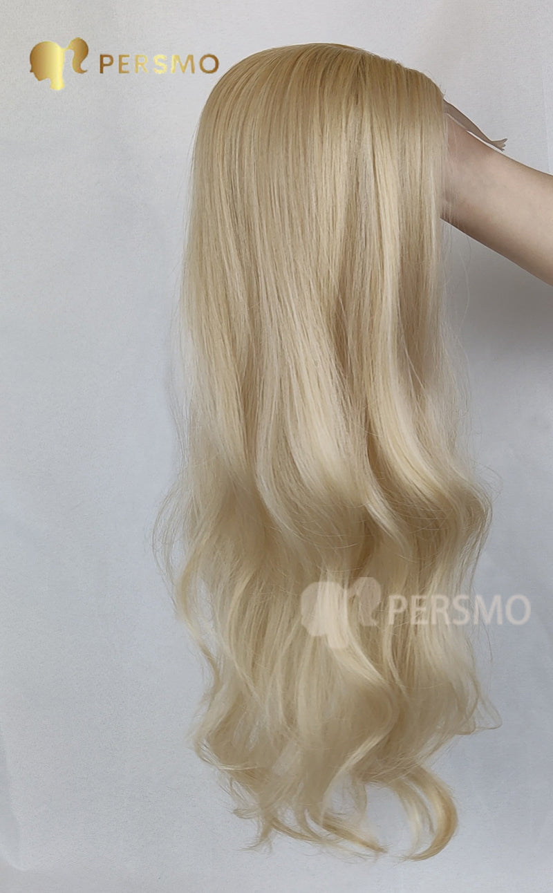 NWE TOPPER!Light blonde-613 wavy hair topper 20inch