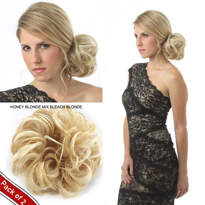 2022 Summer new--Tousled Updo  Bun Hairpiece (pack of 2)