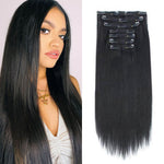 Load image into Gallery viewer, 2022 NEW Black straight clip hair extension-buy 2 get 1 free
