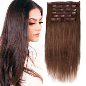 2022 NEW Medium brown straight hair clip extension-buy 2 get 1 free