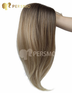 Autumn New!Natural straight hair topper lace front mono base