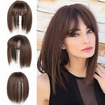 Load image into Gallery viewer, Hair Topper With Clips Beautiful Bangs Style Straight Hair Topper For Women Vertical Natural Supple Hair Topper
