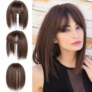 Hair Topper With Clips Beautiful Bangs Style Straight Hair Topper For Women Vertical Natural Supple Hair Topper